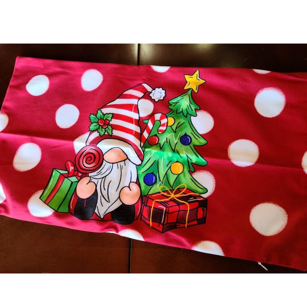 Christmas Throw Pillow Cover Soft Red Holiday Decorative Accent Case Gnome Decor